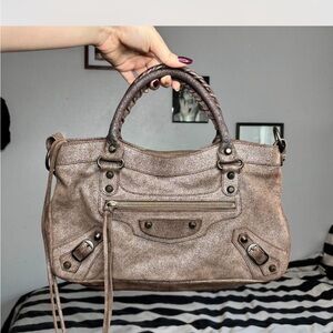 Elegant Brown Balenciaga city bag